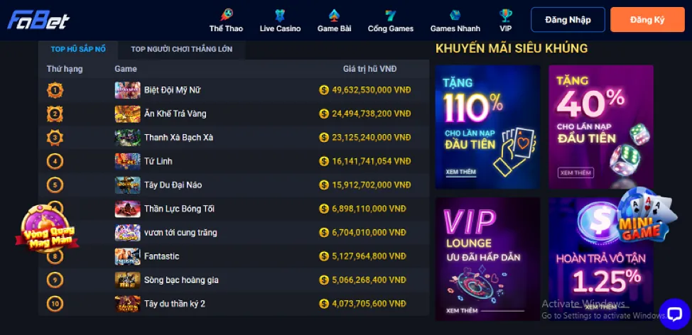 Các loại game nổ hũ phổ biến tại 6ff nổ hũ